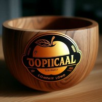 Aufkleber Holzoptik auf Holzschüssel