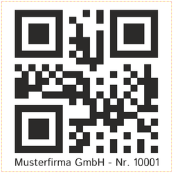 Beispiel Container Serienaufkleber QRCode