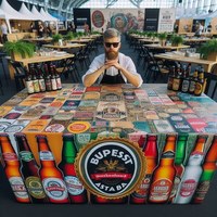 Biertischaufkleber mit Werbung