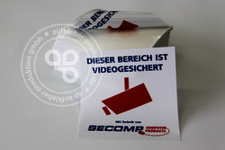 Innenklebender Aufkleber
