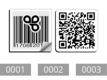 Aufkleber Barcode / QR Code / Seriennummern