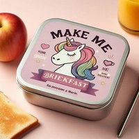 Spülmaschinenfeste Aufkleber auf einer Frühstücksdose