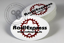 Sticker auf weißer matter Folie