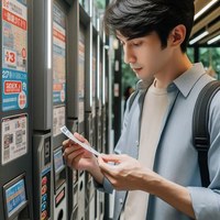 Ticketautomat mit Aufkleber