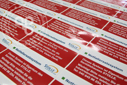 Transparente Sticker auf Bogen