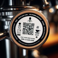 Visitenkarten-Aufkleber für Service auf einer Kaffeemaschine