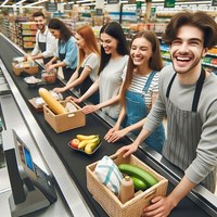 Werbung an der Kasse mit Warentrennern
